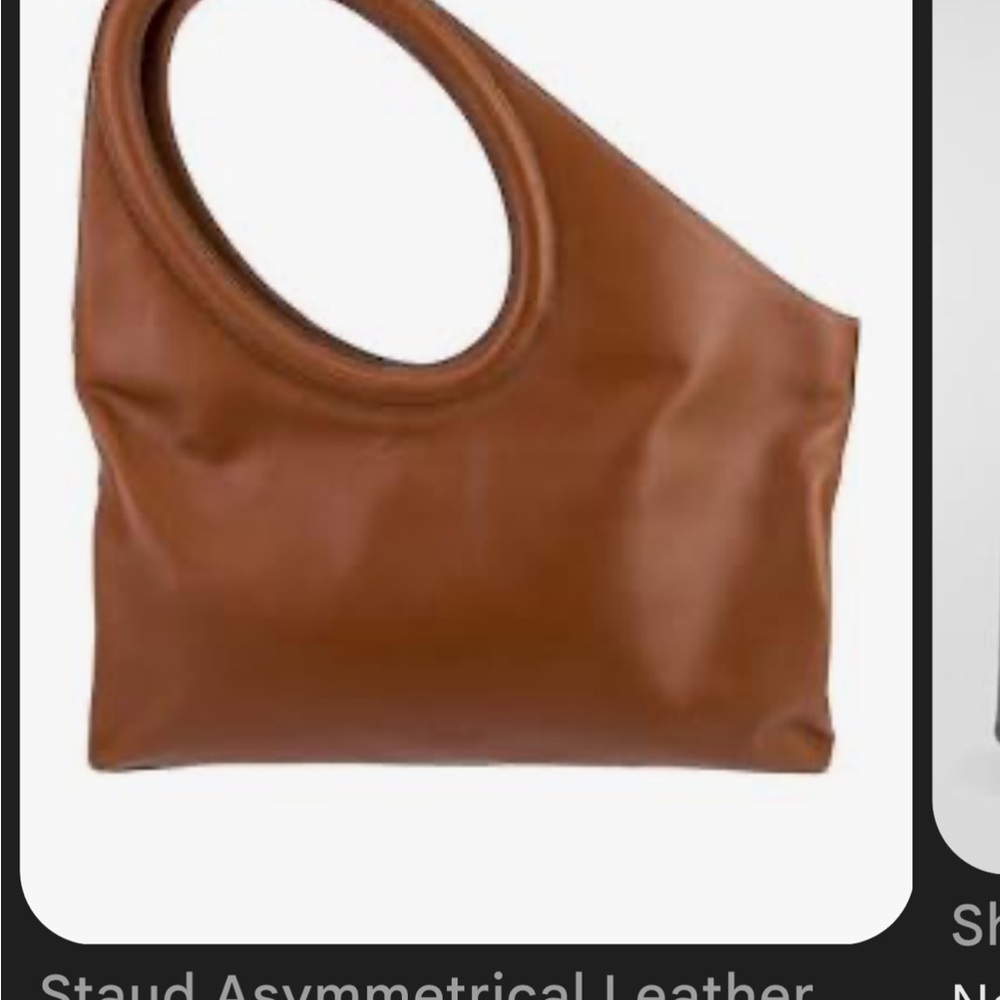 ISO STAUD Brown Asymmetrical Leather Clutch
